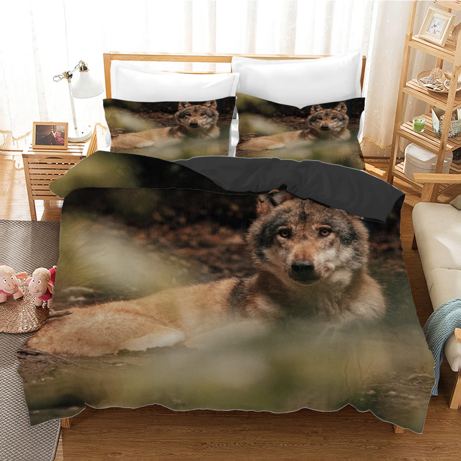 Housse couette 160x200 microfibre 110g haute densité avec taies d'oreiller 65x65