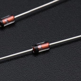 (25 Pcs) 1N34A 1N34 Schottky Diodes, 50mA 65V DO-35 (DO-204AH) IN34A IN34 Axial Schottky Blocking Silicon Diodes