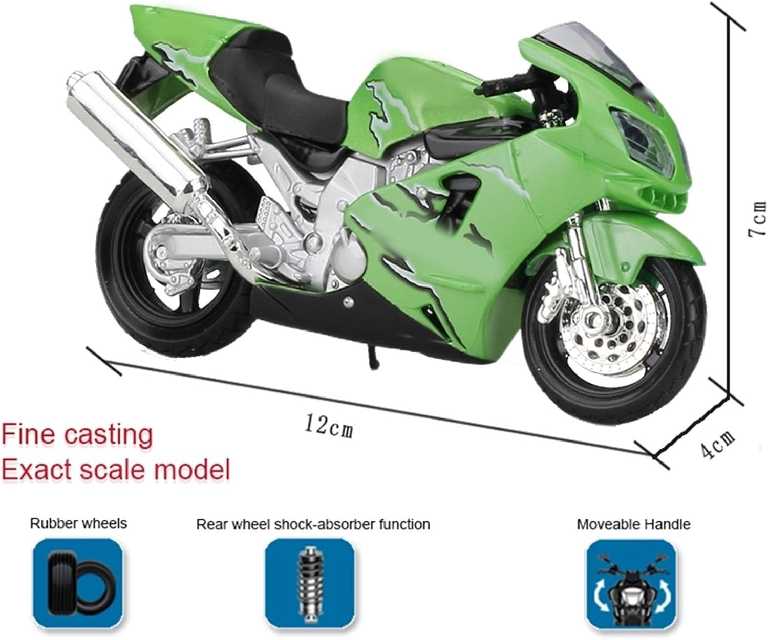 たた KCBHD（クン） 1:18カワサキニンジャZX-12Rアロイダイキャストバイク