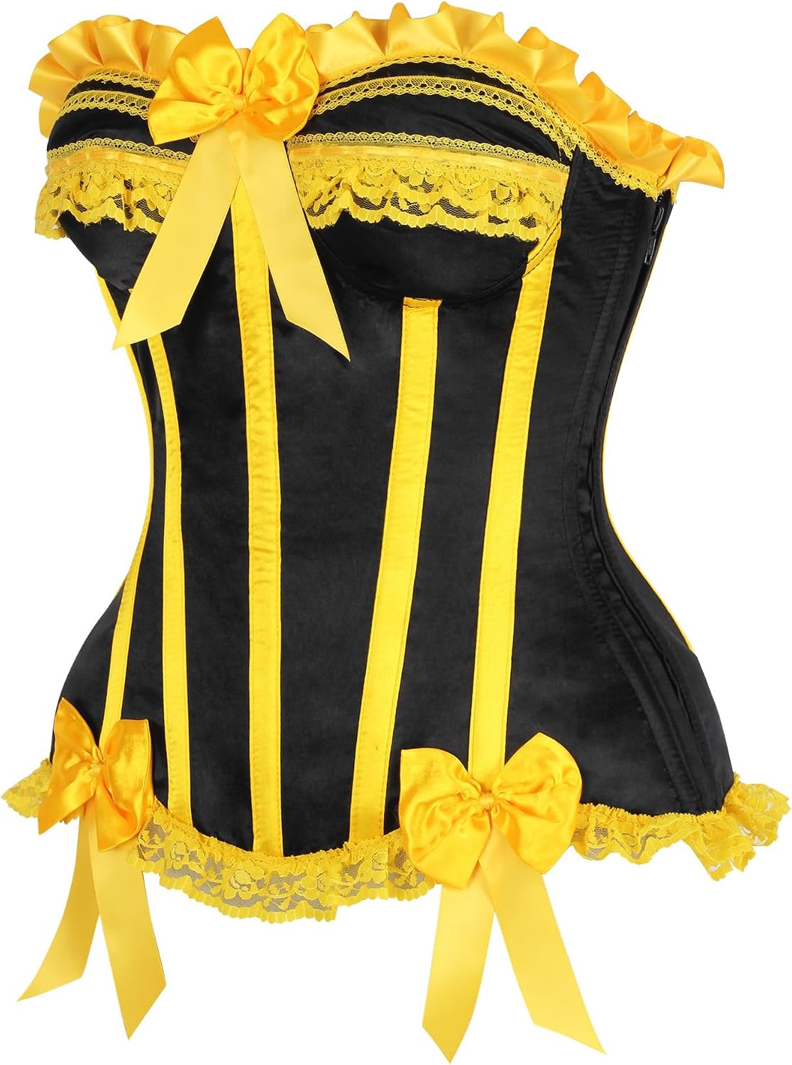 Daisy corsets Women's Daisy Corsets Womens 2 Pc Burlesque Yellow/Black Steel Boned Corset & Bloomers - Plus Size