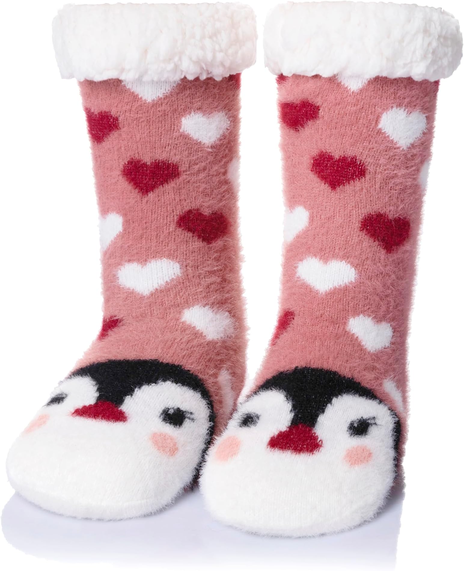 WEVIASWomens Slipper Fuzzy Socks Winter Thermal Cozy Warm Fleece Lined Non Slip Fluffy Thick Soft Sleep Cabin Socks With Grips