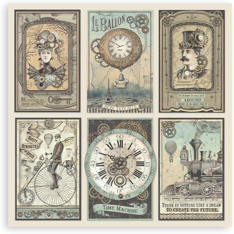 Stamperia Double-Sided Paper Pad 8"X8" 10/Pkg-Voyages Fantastiques, 10 Designs/1 Each