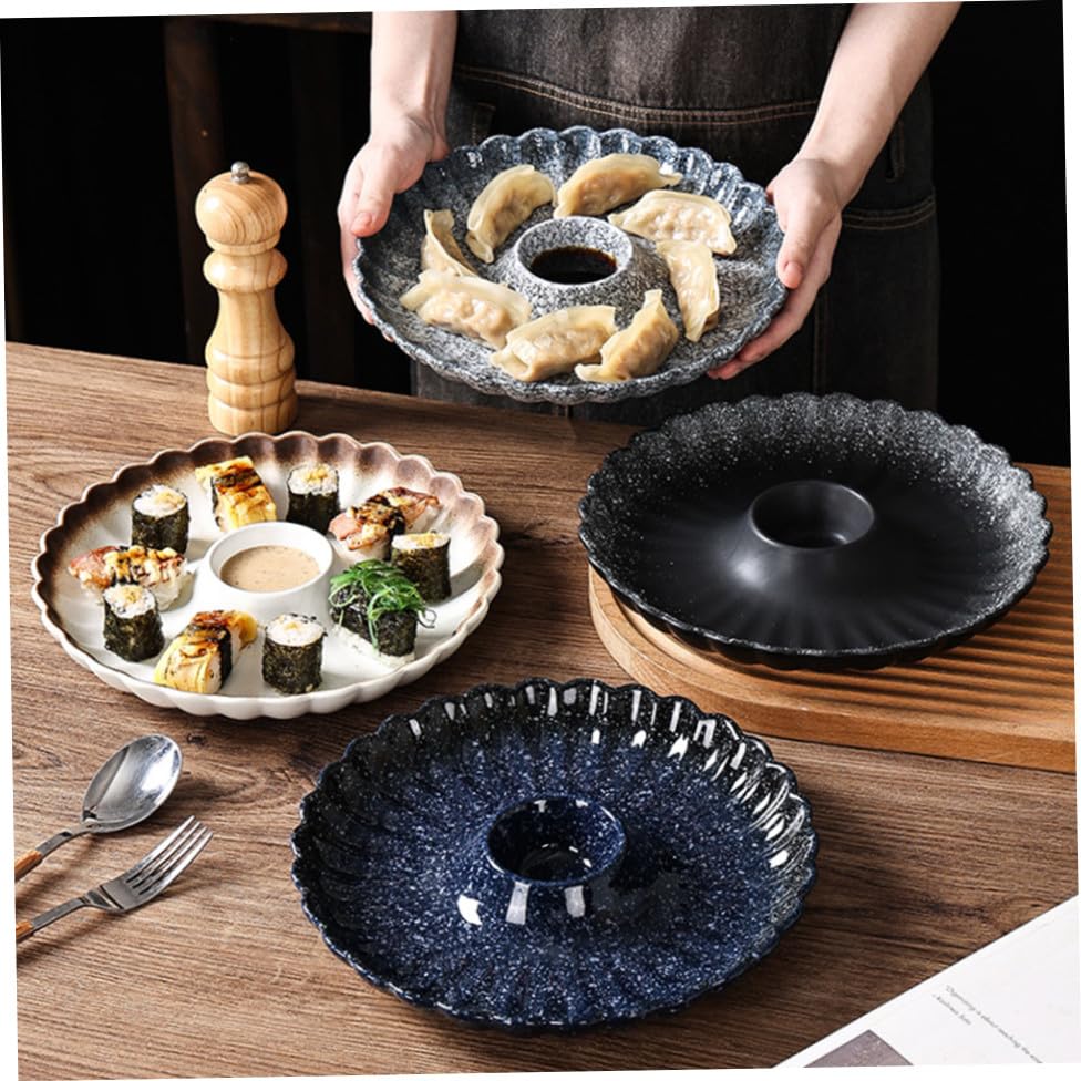 Plato Cerámico Angoily para Dumplings con Salsa Azul miniatura 6