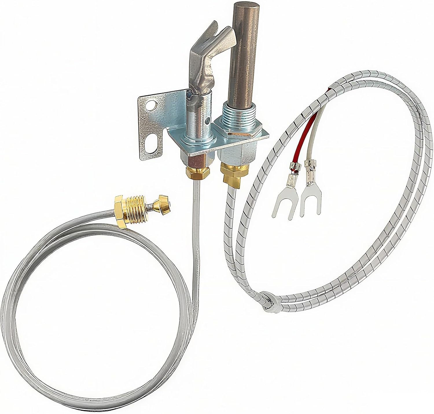 MCAMPAS PG-1 Natural Gas Pilot Assembly Kit Compatible with Real Fyre G45/G46 Burners & APK-10/APK-11 Millivolt Valves - Fixes Pilot Light Outage