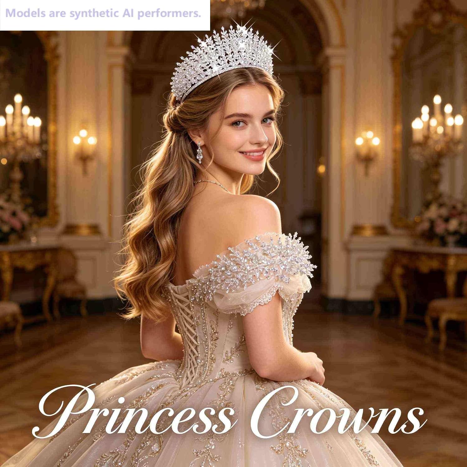 Kamirola Silver Large Wedding Cubic Zirconia Tiaras and Crowns for Women, Bride Royal Queen Headband Princess Quinceanera Headpieces for Women Bridal Birthday Prom Pageant Party (TR72)