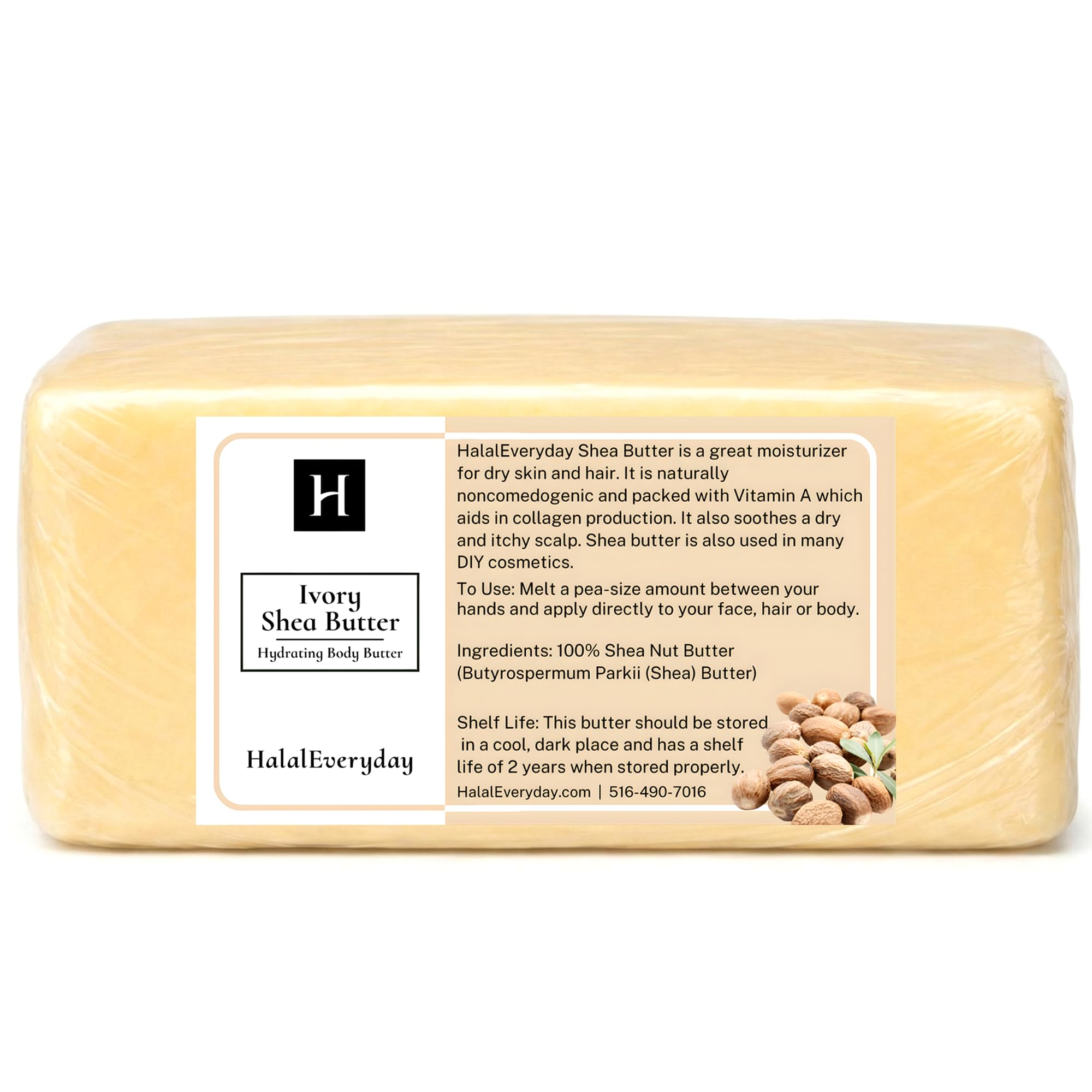 SAAQIN Raw Unrefined Ivory Shea Butter Grade A from Ghana, 80 Ounce