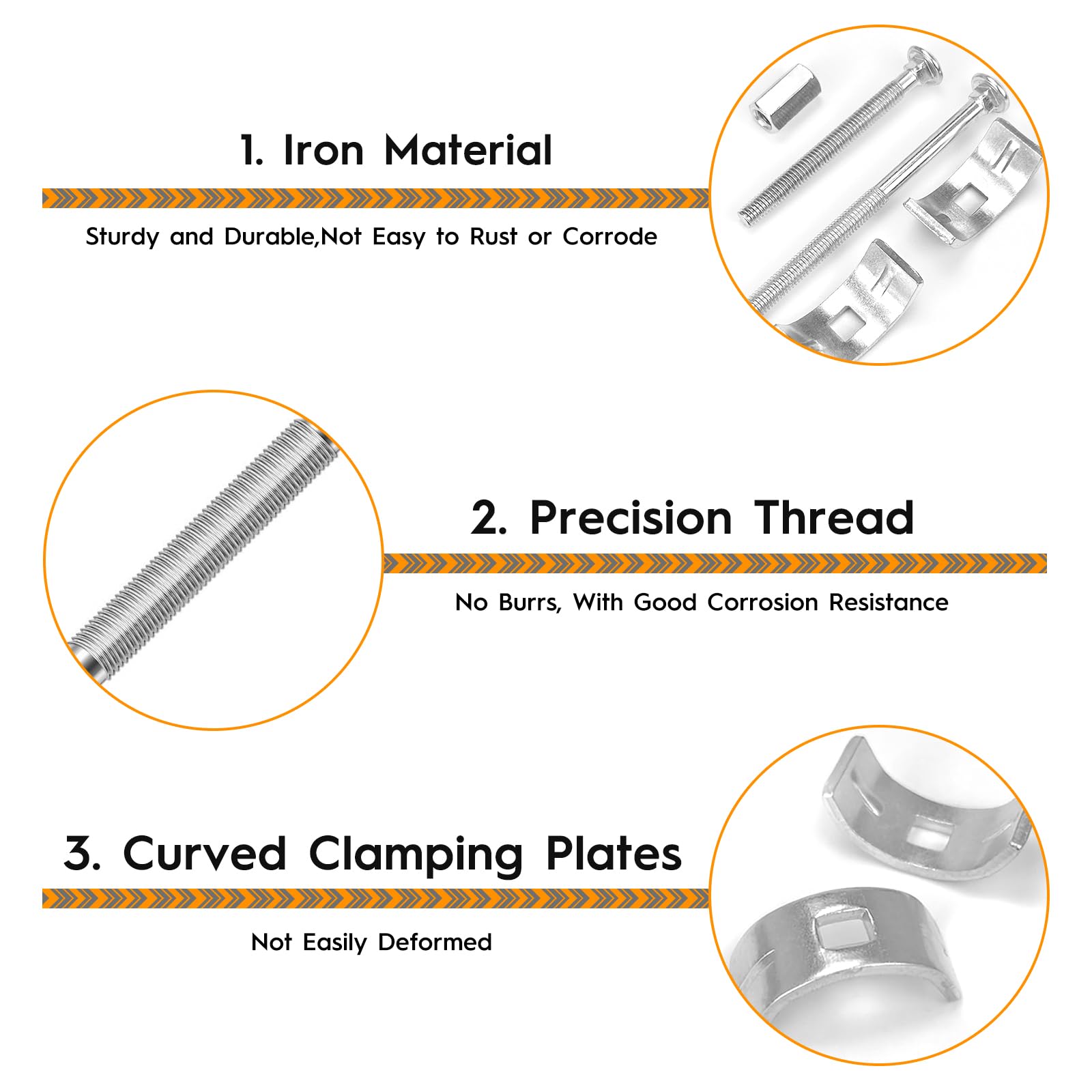 12 Piezas de Conectores para Encimeras de Cocina, Muebles, Accesorios para Mostradores de Bar (65 mm, 100 mm)