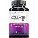 Multi Collagen Peptides Capsules for Women - Hydrolyzed Collagen for Women Pills with Types I II III V & X Plus Vitamin C & Hyaluronic Acid for Beautiful Hair Skin and Nails - 30 Servings