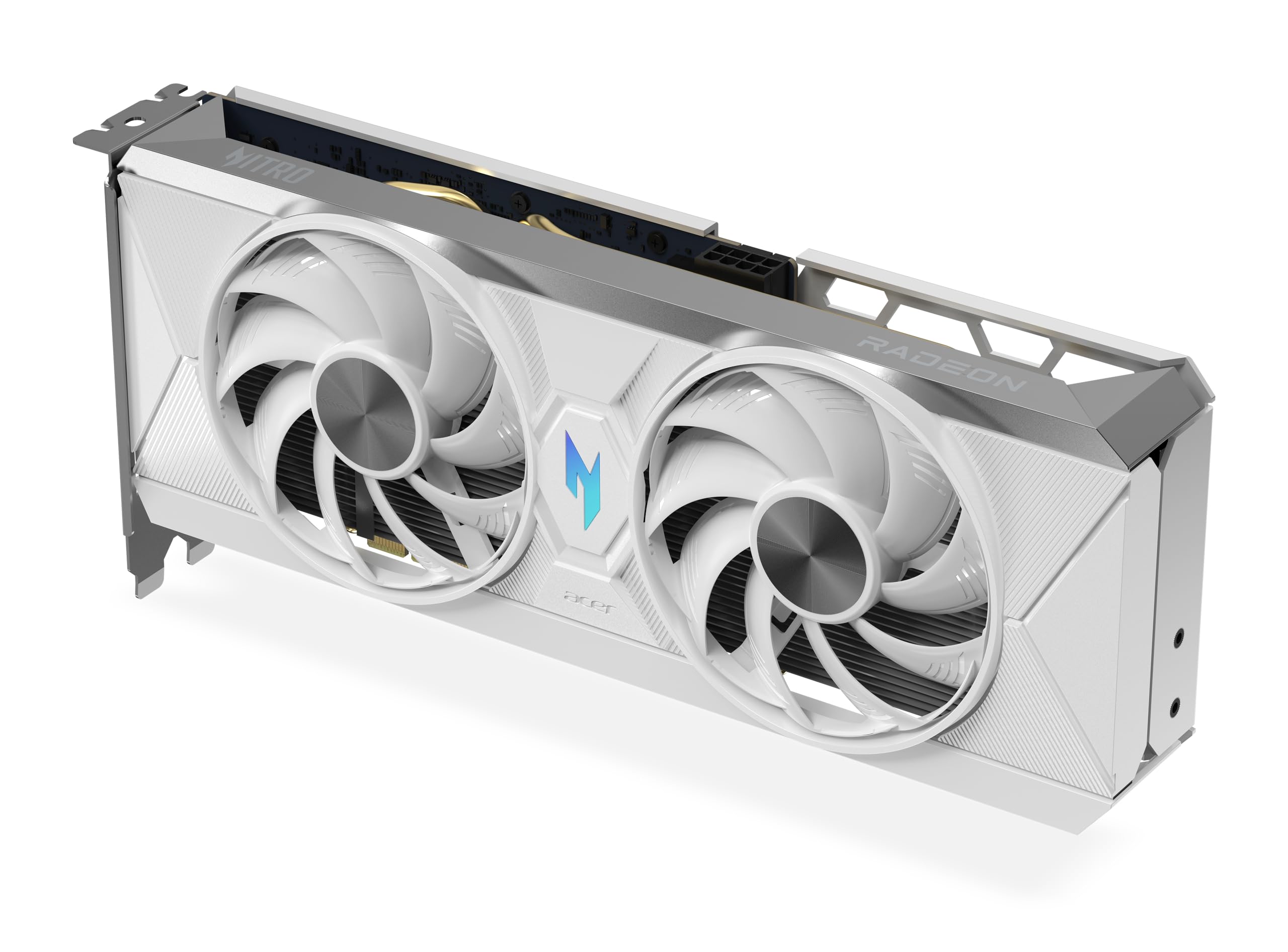 Acer Nitro Radeon RX 9060 XT OC - AMD Grafikkarte (8 GDDR6, 128 Bit, PCIe 5.0 x16, 1x HDMI 2.1a 2X DP 2.1b) 2X Nitro FrostBlade, 1x8 pin, Slot Space: 2