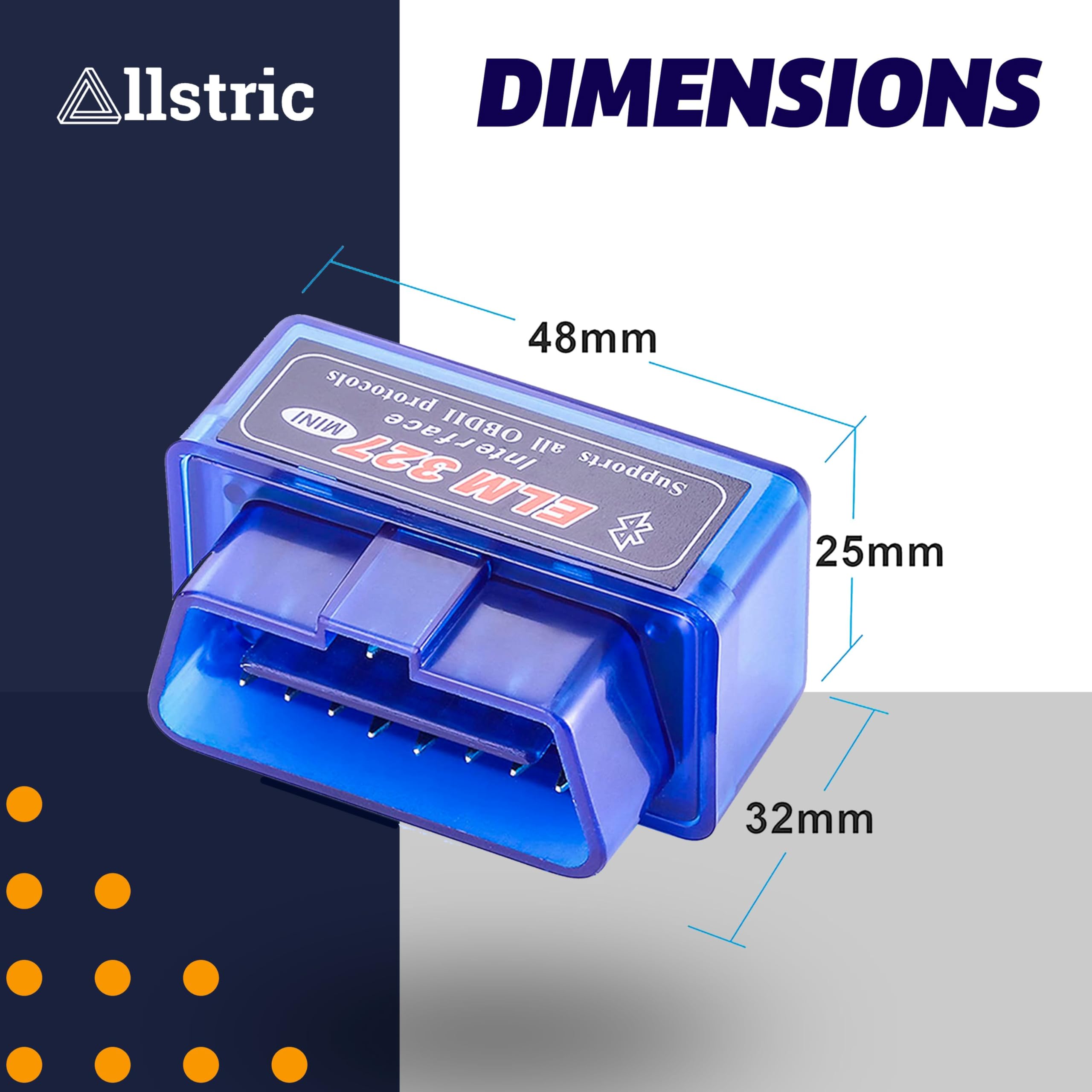 ELM327 Bluetooth OBD2 Scanner - Car Diagnostic Code Reader Tool, 1 Year Warranty