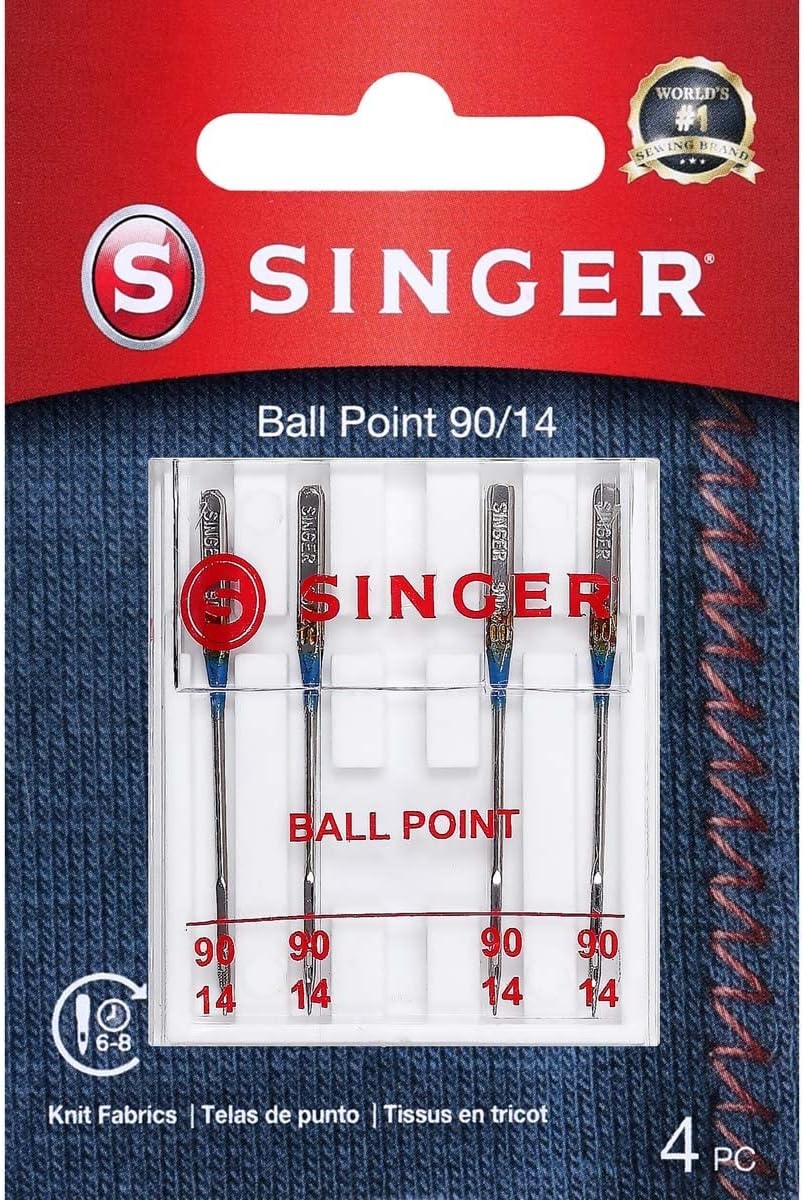 SINGER 4820 Universal Ball Point Machine Needles for Knit Fabric, Size 90/14, 4-Count