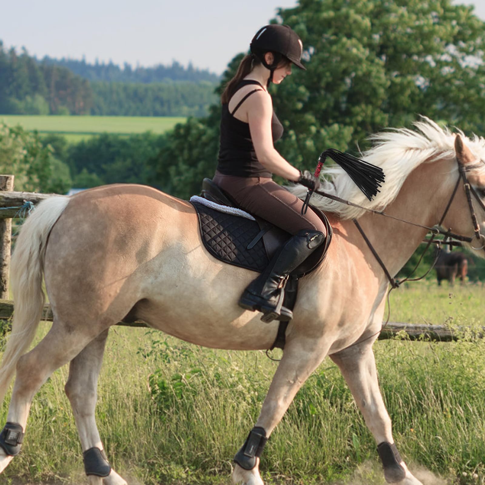 Latigo Cuero Artificial Suave PU Caballos Herramienta Entrenamiento Accesorios Disfraces Cultivo Montar