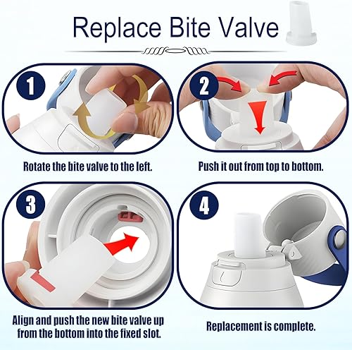 Miniatura 5 de Brita - Repuesto de boquilla para botella de agua, 2 piezas de repuesto de válvula de mordida Brita compatible con botella de agua Brita, piezas de