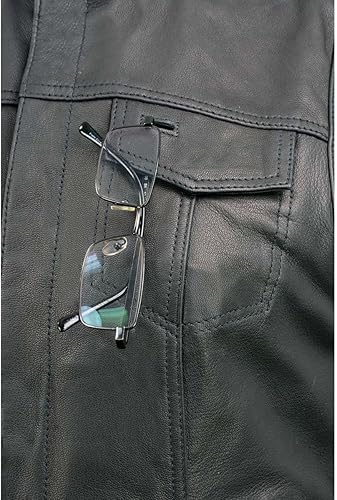 Miniatura 8 de Milwaukee Leather MLL4512 - Chaleco de motociclista de piel negra para mujer, estilo club, con cierre doble oculto