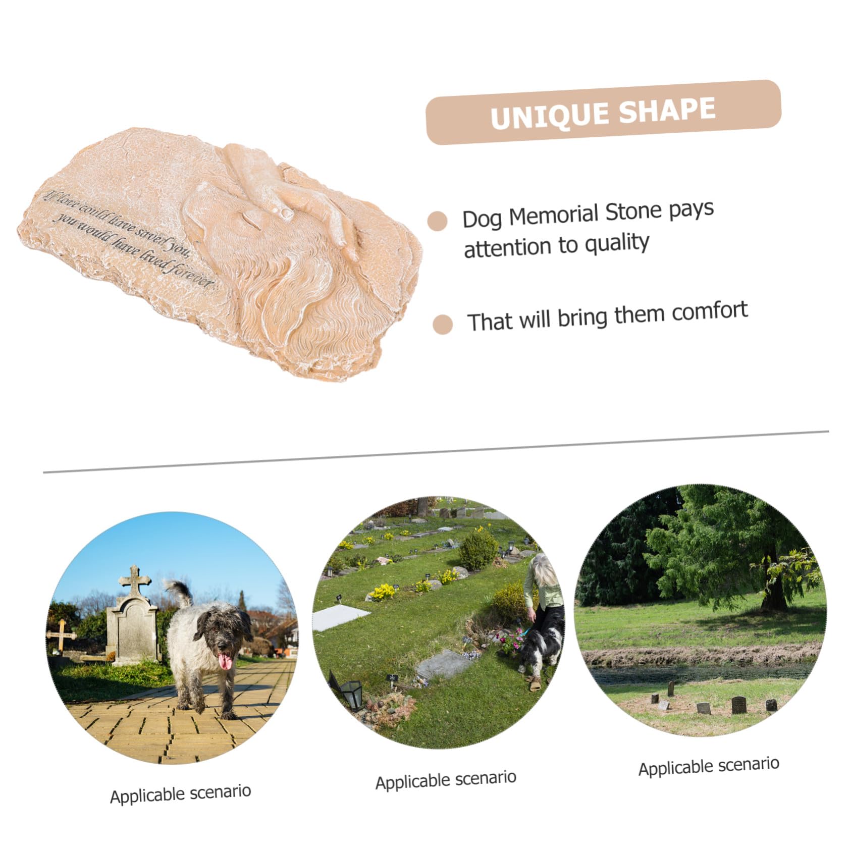 BESTonZON Lapide Commemorativa per Cani in Resina Sintetica Decorativa per Tomba di Animali Domestici per Giardino e Spazio Esterno