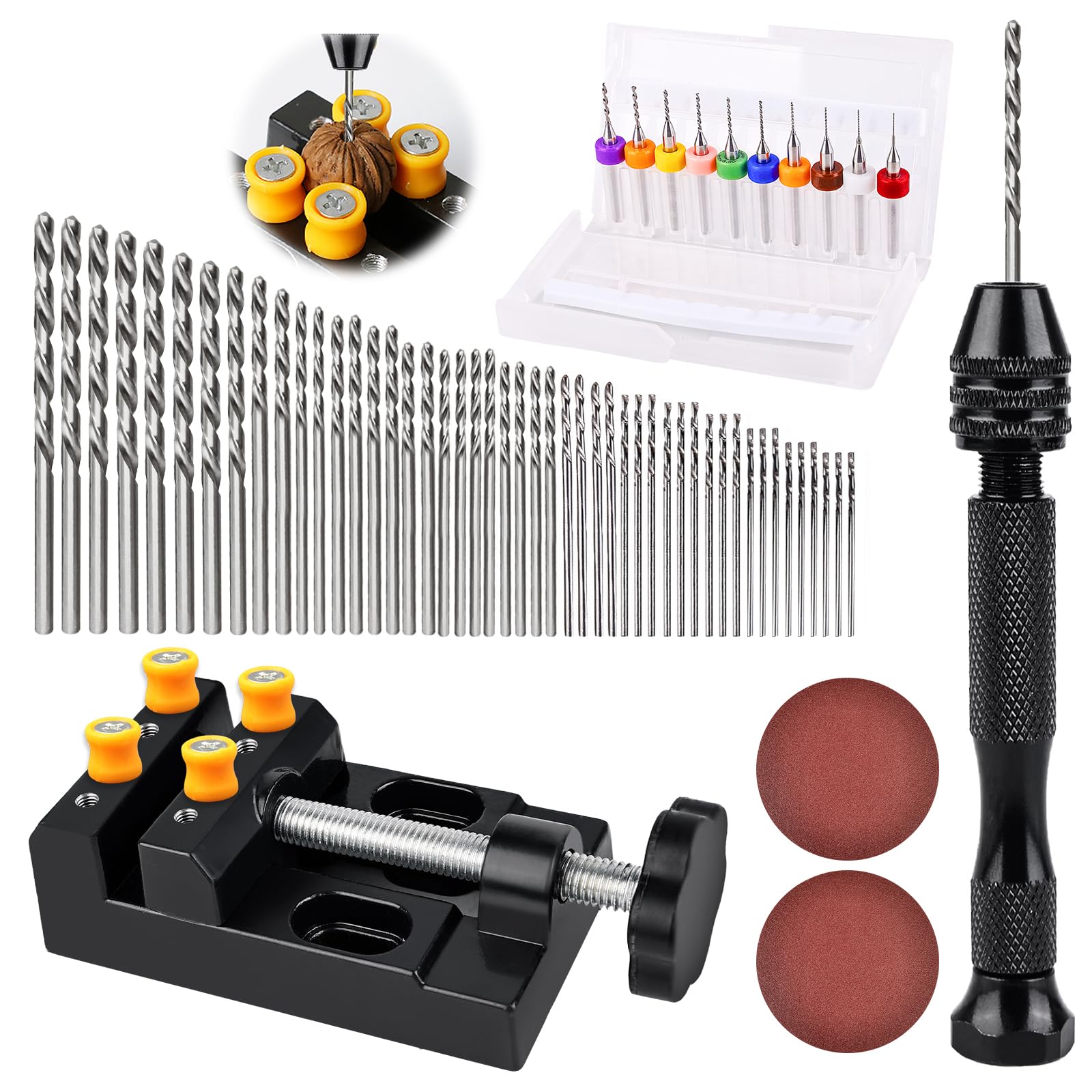 Set 62 Pezzi Trapano A Mano Con Punte - Per Legno, Plastica, Modellismo | Diametri 0.3-1.2mm - Foto 11