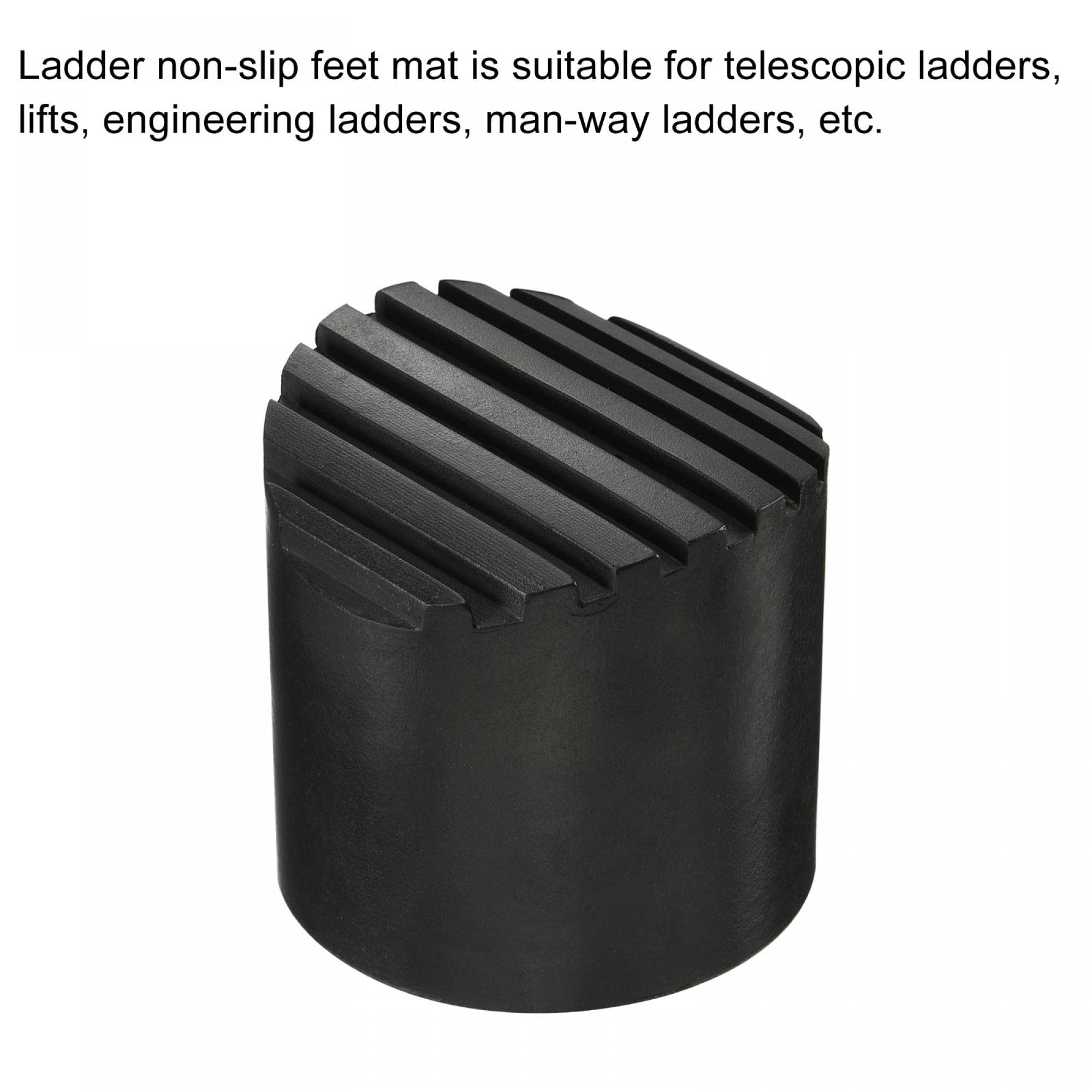 sourcing map Escalera Antideslizante Pies Estera 52mm ID Goma Redondo Telescópico Escalera Accesorios Almohadilla Funda Cojín para Escalera Protección Negro Paquete de 2