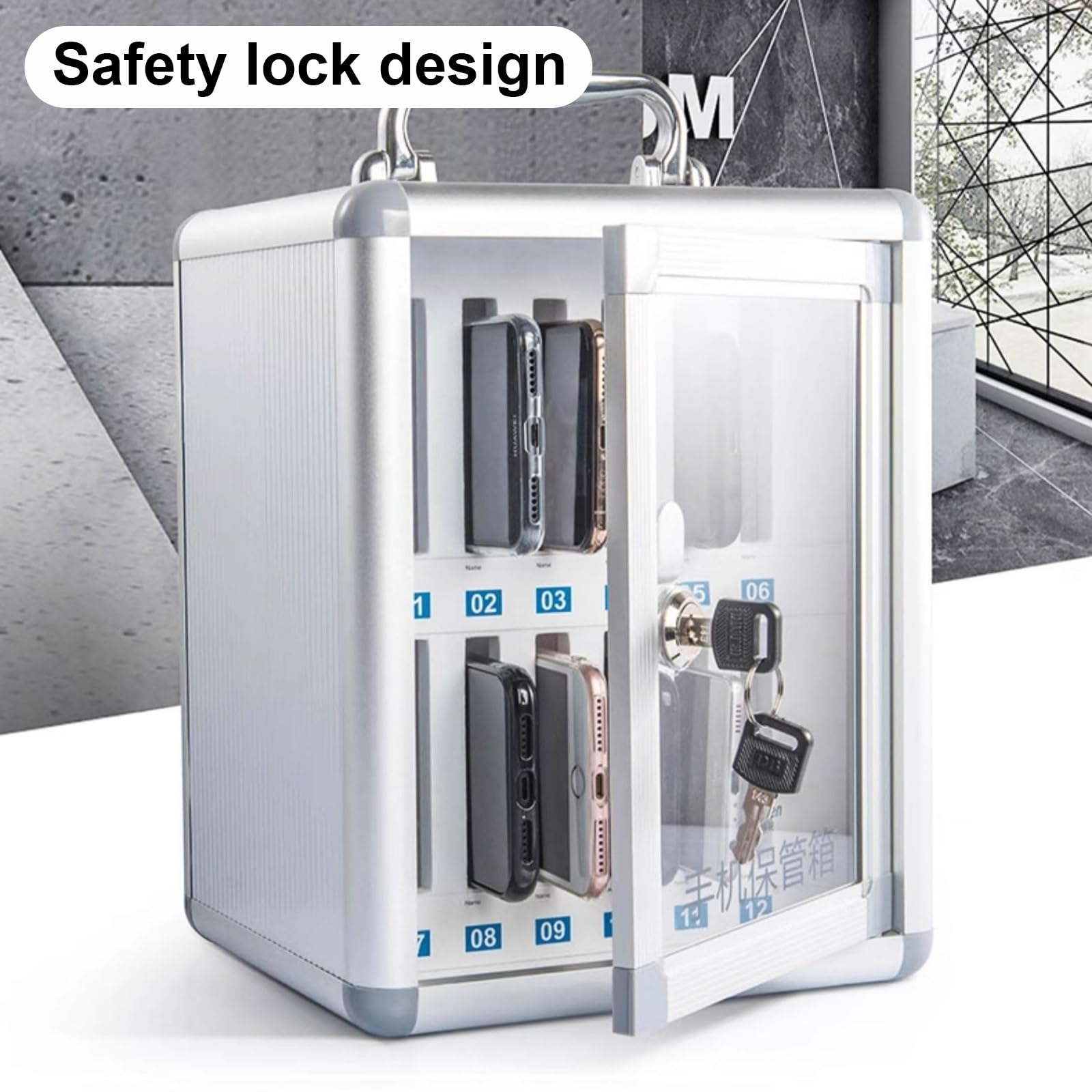 Phone Locker, Portaoggetti Per La Gestione Del Cellulare, Con Una Comoda Maniglia, Resistente Alle Cadute e Alla Pressione, Adatto a Fabbriche, Scuole e Aziende(26.5 * 19 * 38.5cm)