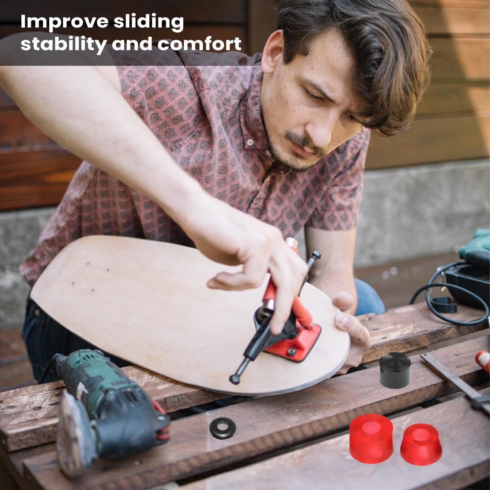 Piezas de Skateboard con Copas Pivote y Bujes de Soporte para Cruiser, Training, Competition