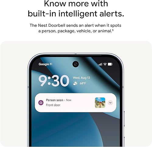 Miniatura 7 de Google Timbre Nest (cableado, 3 generación), video 2K y géminis, vista en vivo, visión nocturna, audio de 2 vías, funciona con Google Home, modelo