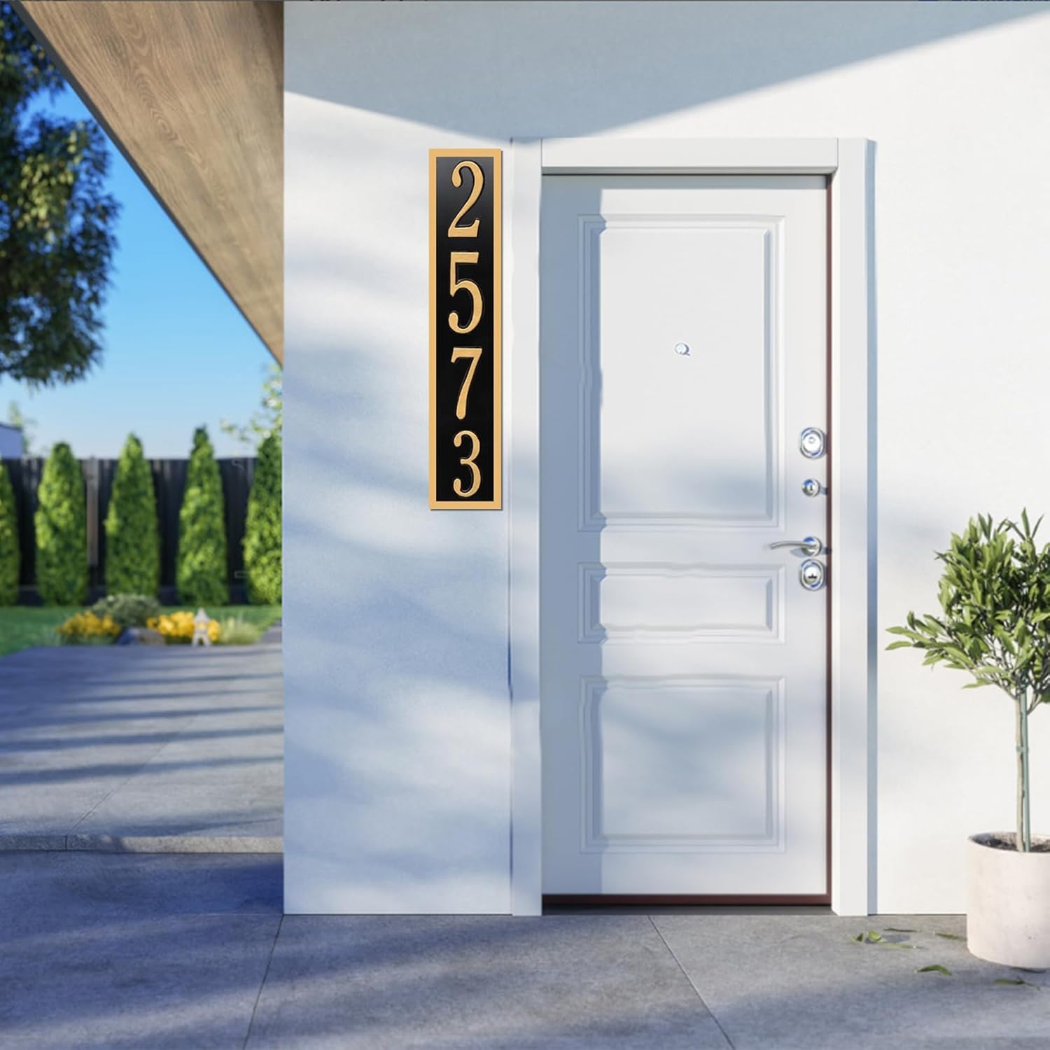 Custom Address Sign for House，Aluminum House Number Plaque Horizontal Address Sign Personalized House Numbers for Mailbox，Suitable for Mailbox, Driveway, Outdoor