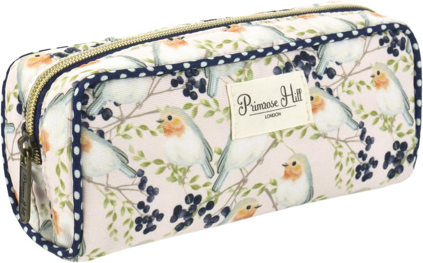 Primrose Hill Roses and Robins Collection Cosmetic Pencil Case