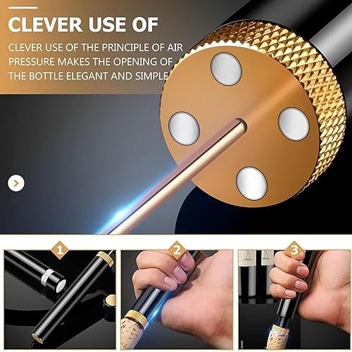 Miniatura 3 de Wine Opener, MIni Wine Opener, Travel Portable Pocket Air Pressure Pump Wine Bottle Opener, Travel Porta for Home, Restaurant, Party (Red)