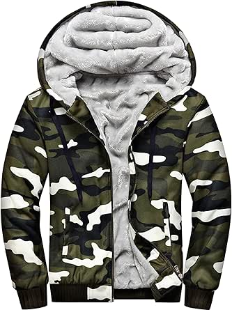 MACHLAB Men's Pullover Winter Fleece Hoodie Full Zip Jacket