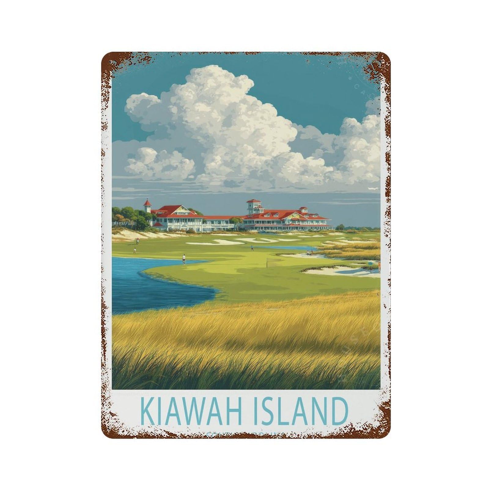 xiaoxiaoshen Kiawah Island Travel South Carolina Gifts, Birthday Present Wall Decor Art Metal Tin Poster Modern Home Decor Art Home Bar Shop Decorations Vintage Sign 40x30cm