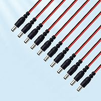 Vista 5 de Paquete de 20 conectores de cable de alimentación DC de 12V 5A, 5.5mm x 2.1mm, conectores macho, adaptador de conector de barril DC, línea de enlace