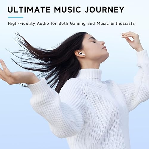 Miniatura 9 de RYR Auriculares inalámbricos para juegos, 20 ms de baja latencia, auriculares para juegos con micrófono con cancelación de ruido, 2.4 GHz