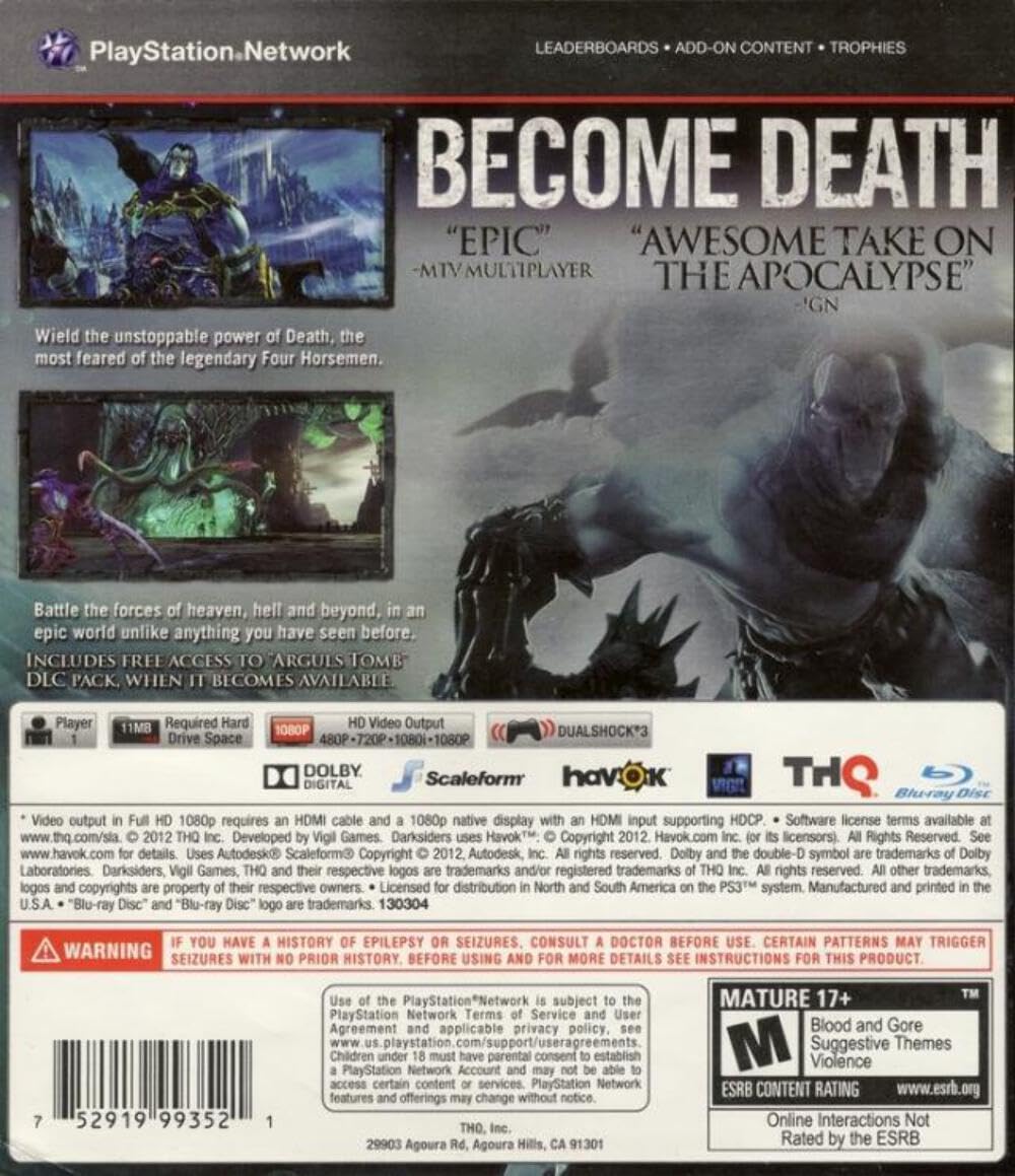 Darksiders – Promo Presse – Sony PlayStation 3 (PS3) – PAL, Complet, Bon état