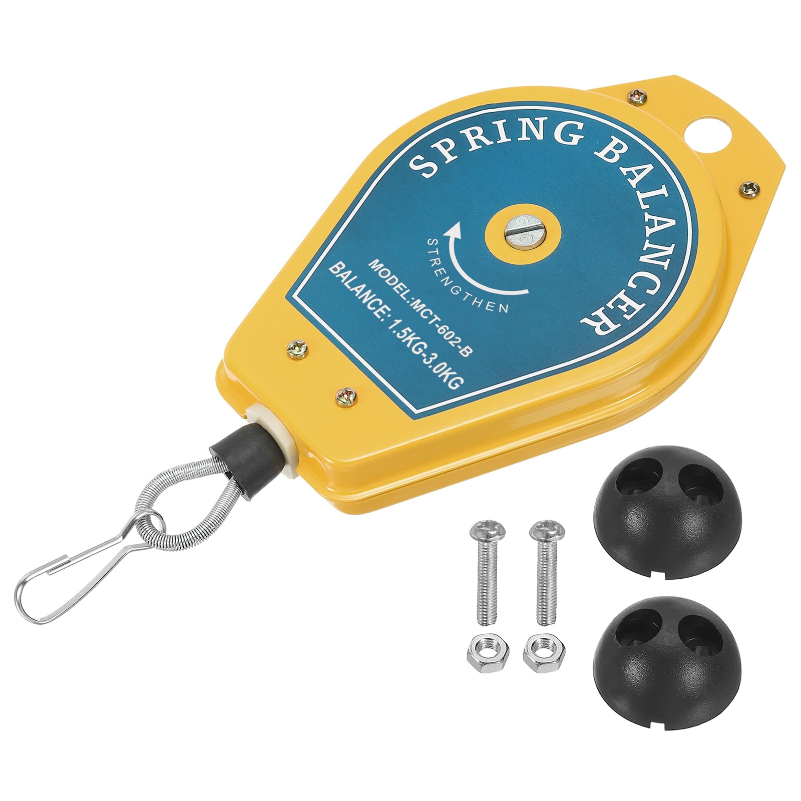 sourcing map Retractable Spring Balancer 3.3-6.6lbs (1.5-3kg) Tool Holder Hanging Equipment with Fitting Accessory for Assembly-line, Blue
