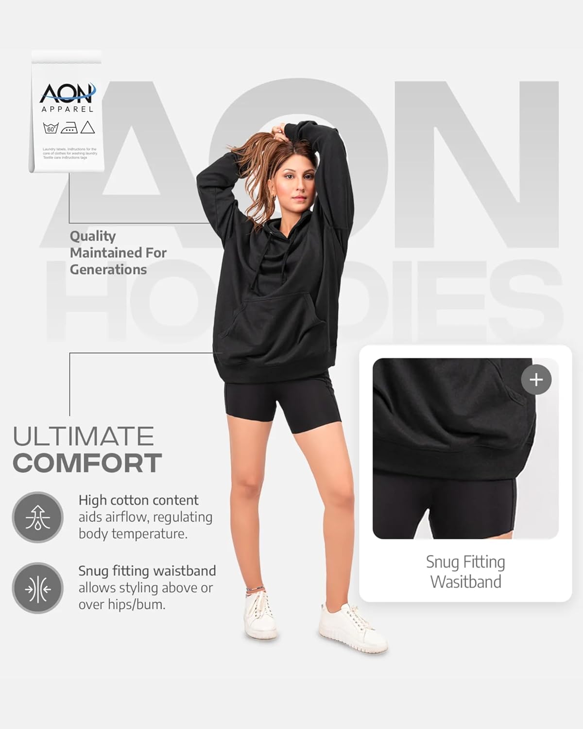Aon's High Natural Cotton Blend Hoodies For Women: More Breathable & Appealing Modern Fit Sweatshirt Sweaters - Image 8