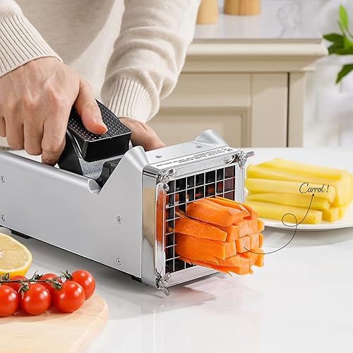 Miniatura 9 de Sopito - Cortador de papas fritas de acero inoxidable para obtener papas fritas de 12 pulgada, ideal para papas, zanahorias, pepinos, uso doméstico