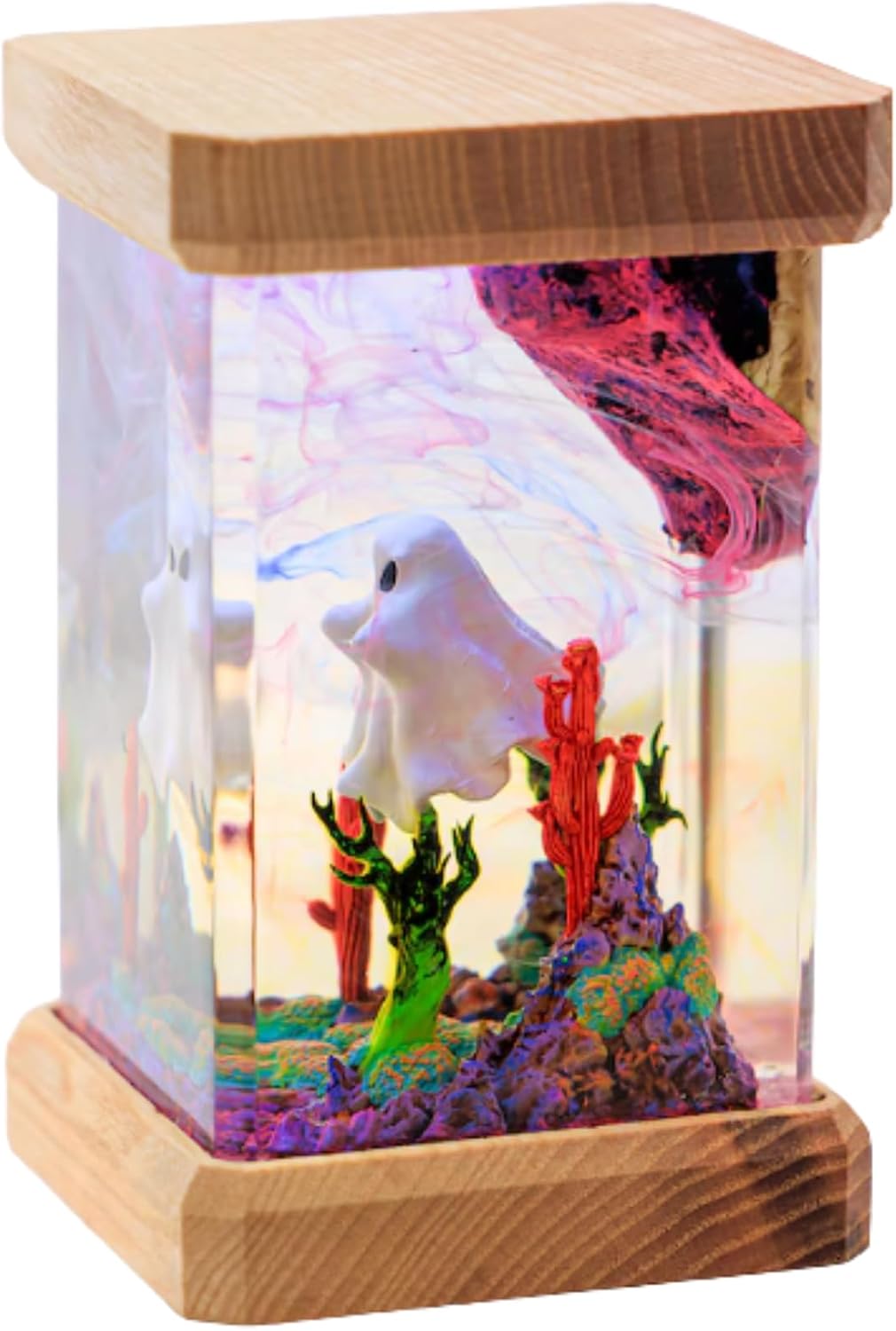 Halloween Ghost Lamp, Cute Ghost Decor, Handmade Witch Ghost Night Light, Ghost & Pumpkin Home Decor Light, Unique Lighting, Halloween light for Decor, Custom Lamp (5x2.2 inch)