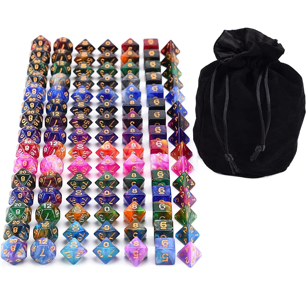 ZX 10. 5 PZ. Dice polyhedral Nebula 15 Colori per Giochi da Tavolo da Gioco DND. Dice Collector.Y212. (Color : Black)
