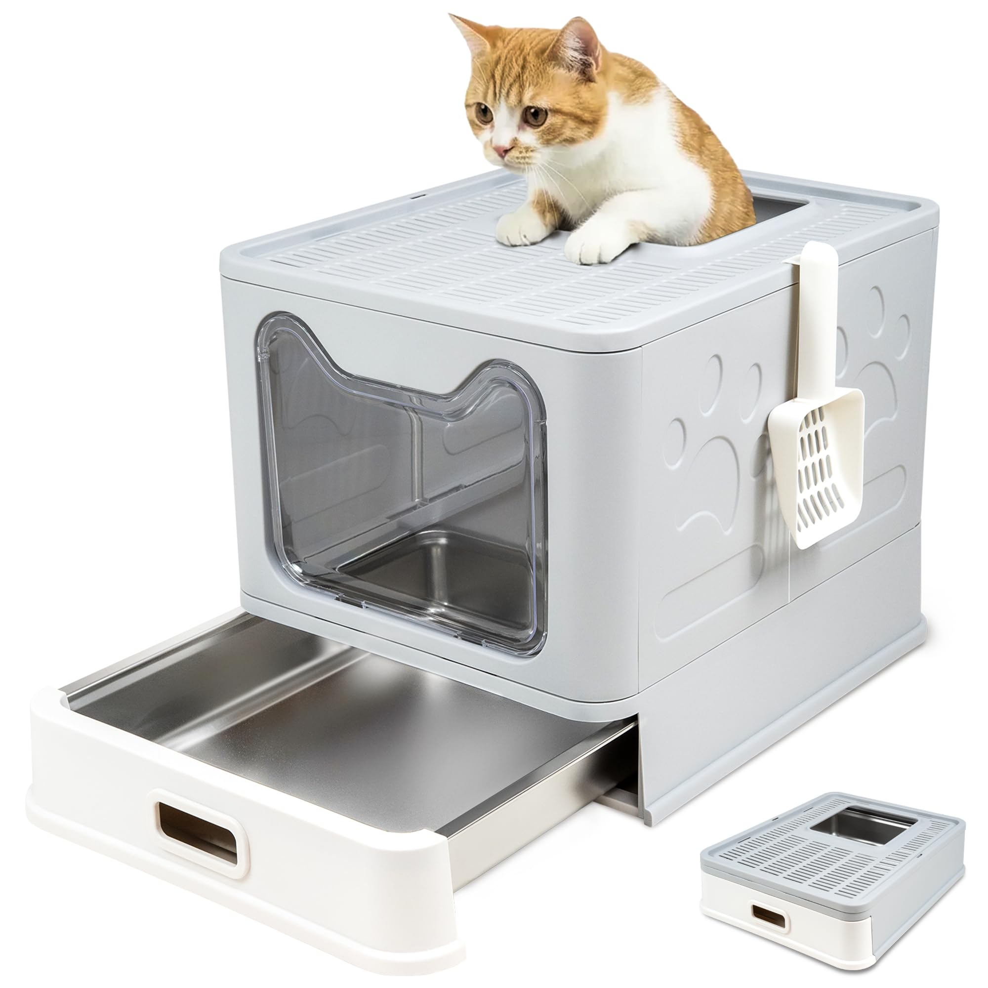 Bac à litière chat inox dans votre salon : design propre et discret