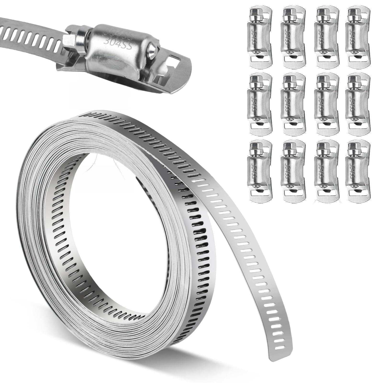 Colliers de serrage à vis sans fin en acier inoxydable 304 ajustable