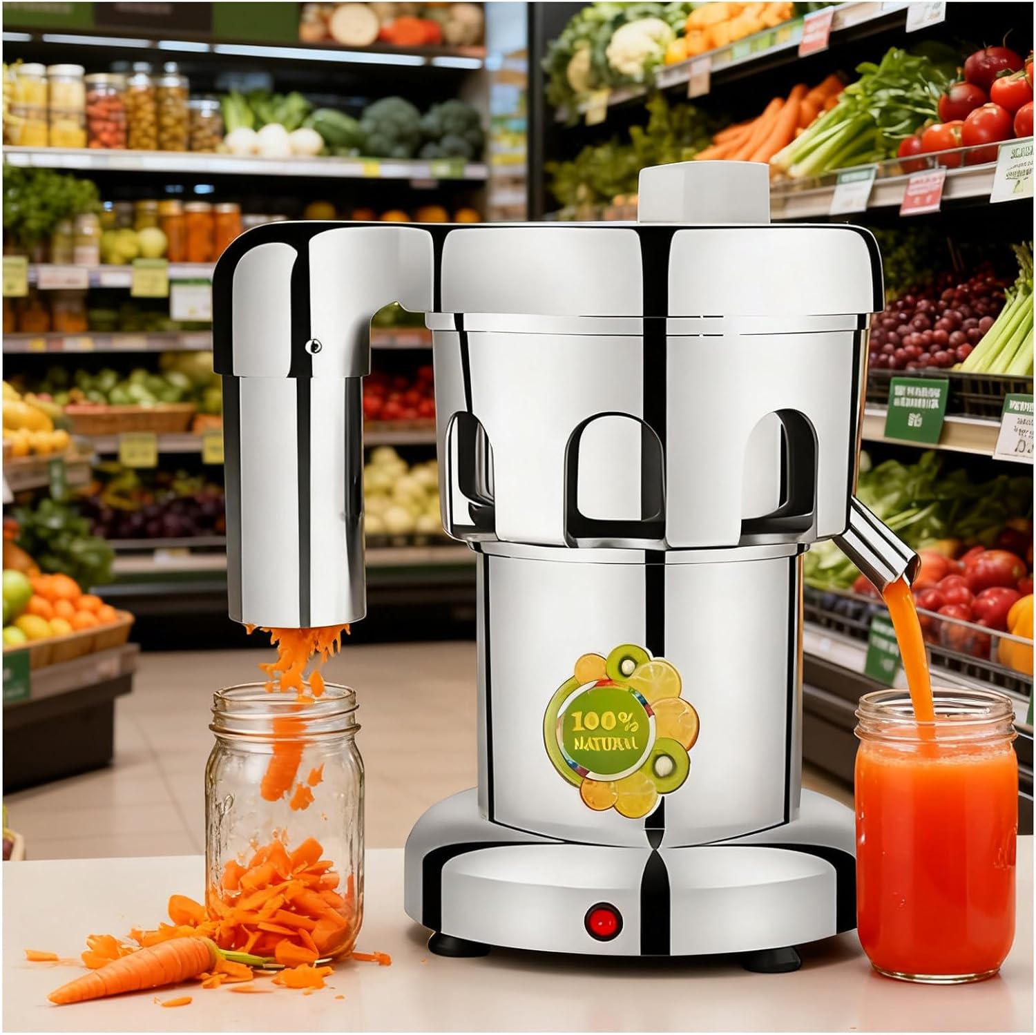 370w/550w/750w Juice Extractor,Commercial Electric Juicer Machine, Stainless Steel Centrifugal Juicer Machine, With Push Rod For Families, Restaurants, Cafes A3000(370W)