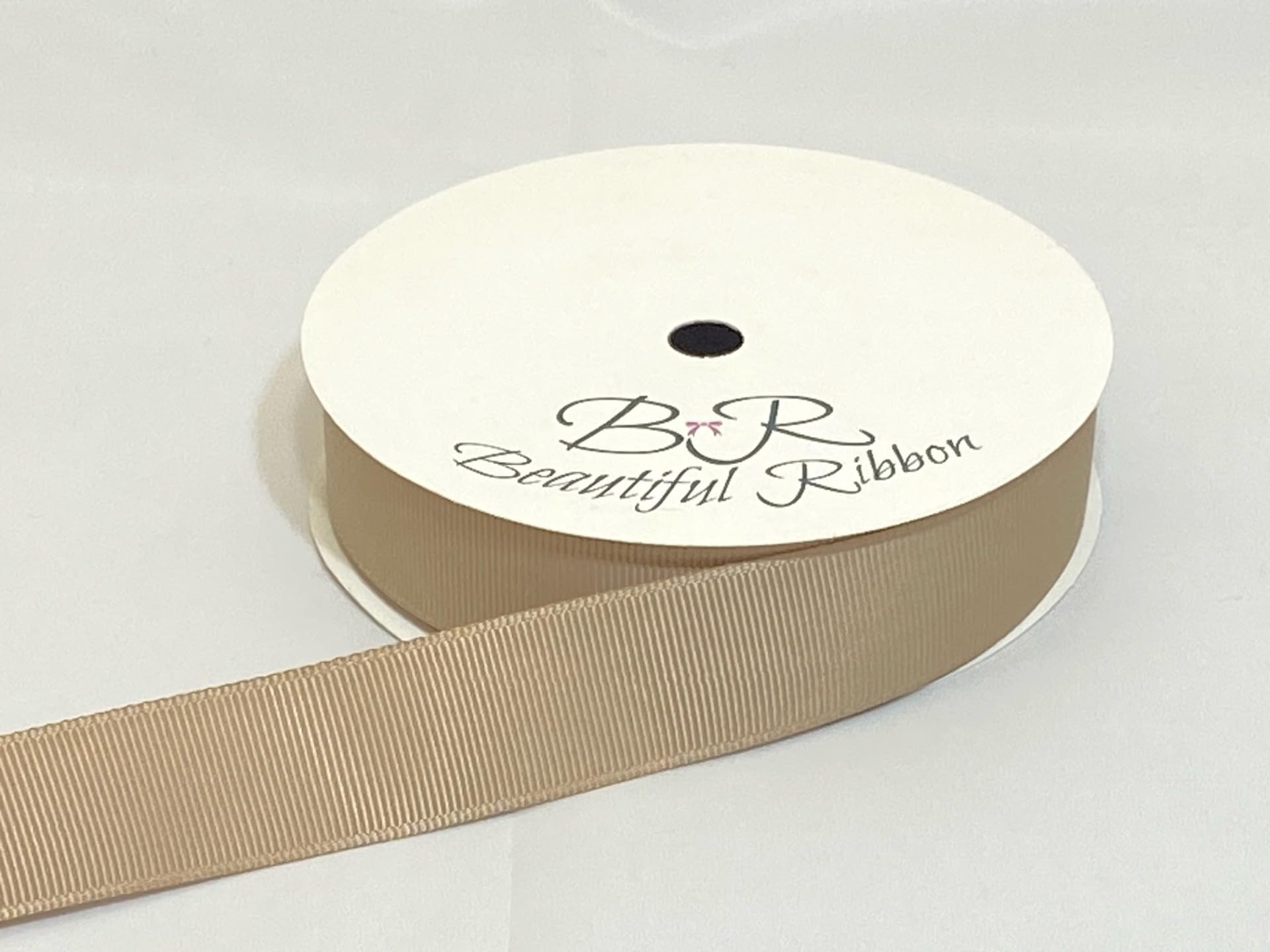 2 metres (Cut from Reel) of 22mm Grosgrain Ribbed Ribbon Light Gold Double Sided 22 mm 2.2cm