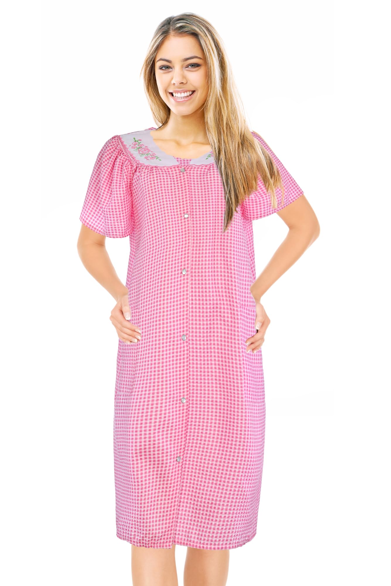 Robe de maison avec poches fluide contre la transpiration