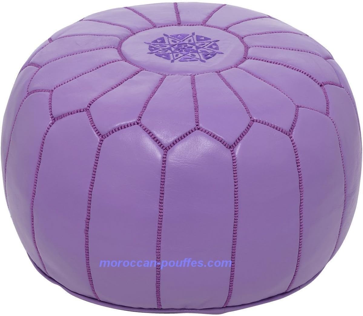 moroccan poufs Leather Luxury Ottomans Footstools Purple Unstuffed