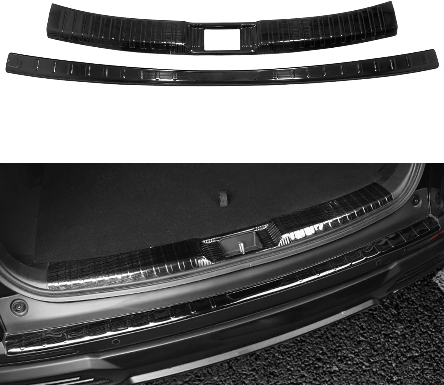 HIGH FLYING for Honda CR-V CRV 2023 2024 2025 2026 Car Accessories Rear Bumper Guard Sill Plate Protector Stainless Steel 2pcs (Black, Inner & Outer)