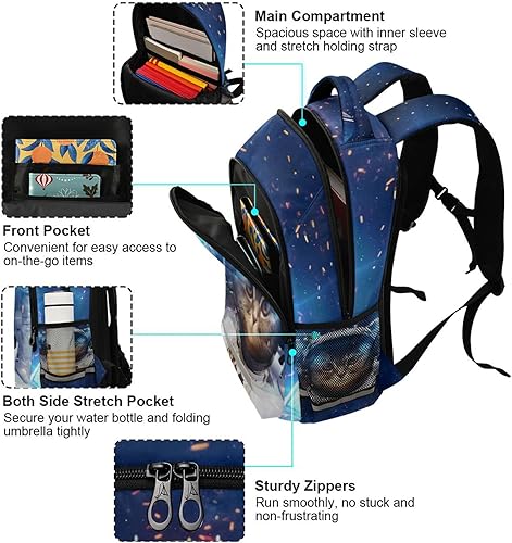 Miniatura 3 de Mochila para niños y niñas, mochila de escuela primaria, mochila de viaje, Gato, Mochilas tradicionales