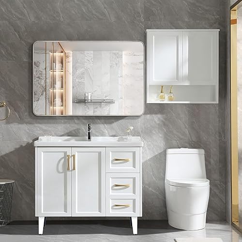 Miniatura 7 de Gold 30 "x40 Rectangular Bathroom Wall Mirror