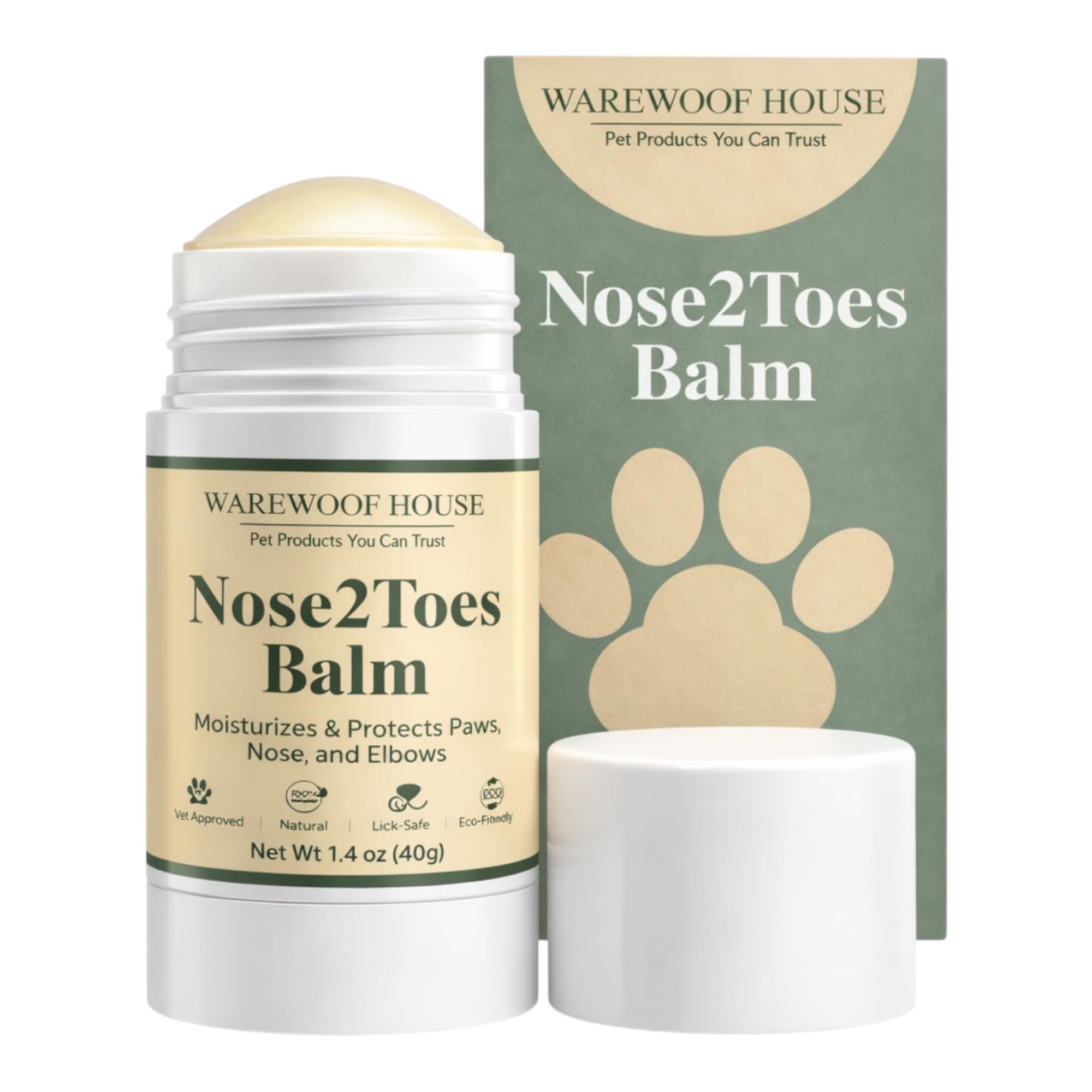 Dog Paw Balm Stick for Dogs Lick-Safe Paw Nose Balm Soothes Dry Cracked Paws Nose Protects from Hot