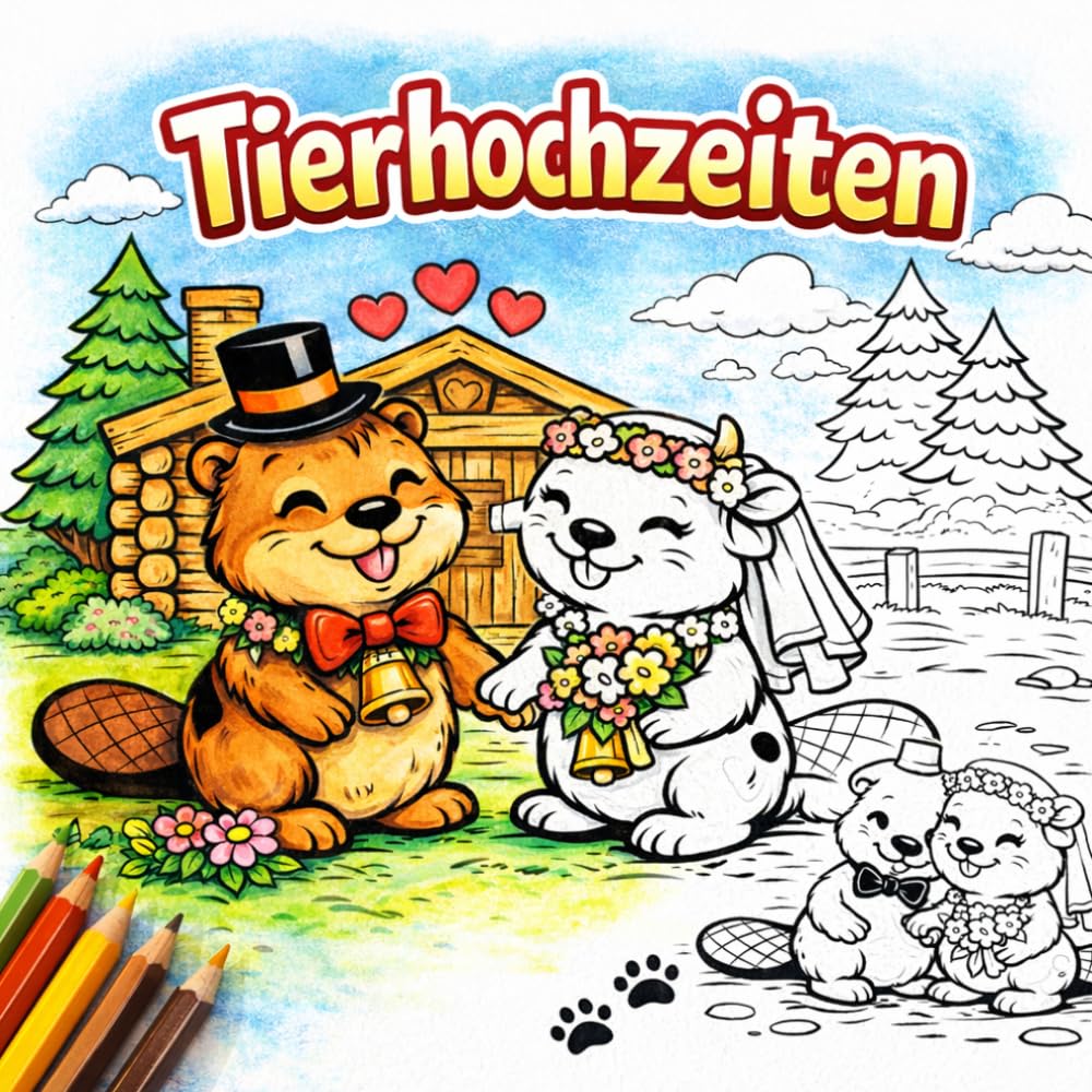 Tierhochzeiten - Ein Malbuch zum Verlieben!: 25 zauberhafte Hochzeitspaare zum Ausmalen