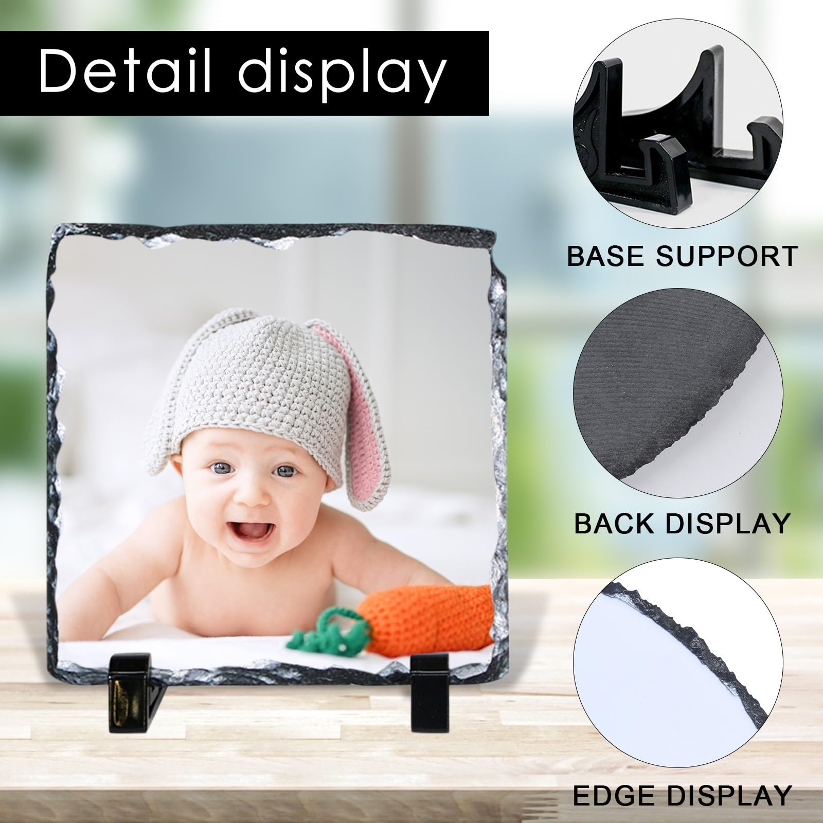 Signable Photo Frame Custom Photo Gifts Personalized Heart Slate Photo Frame - Custom Stone ...