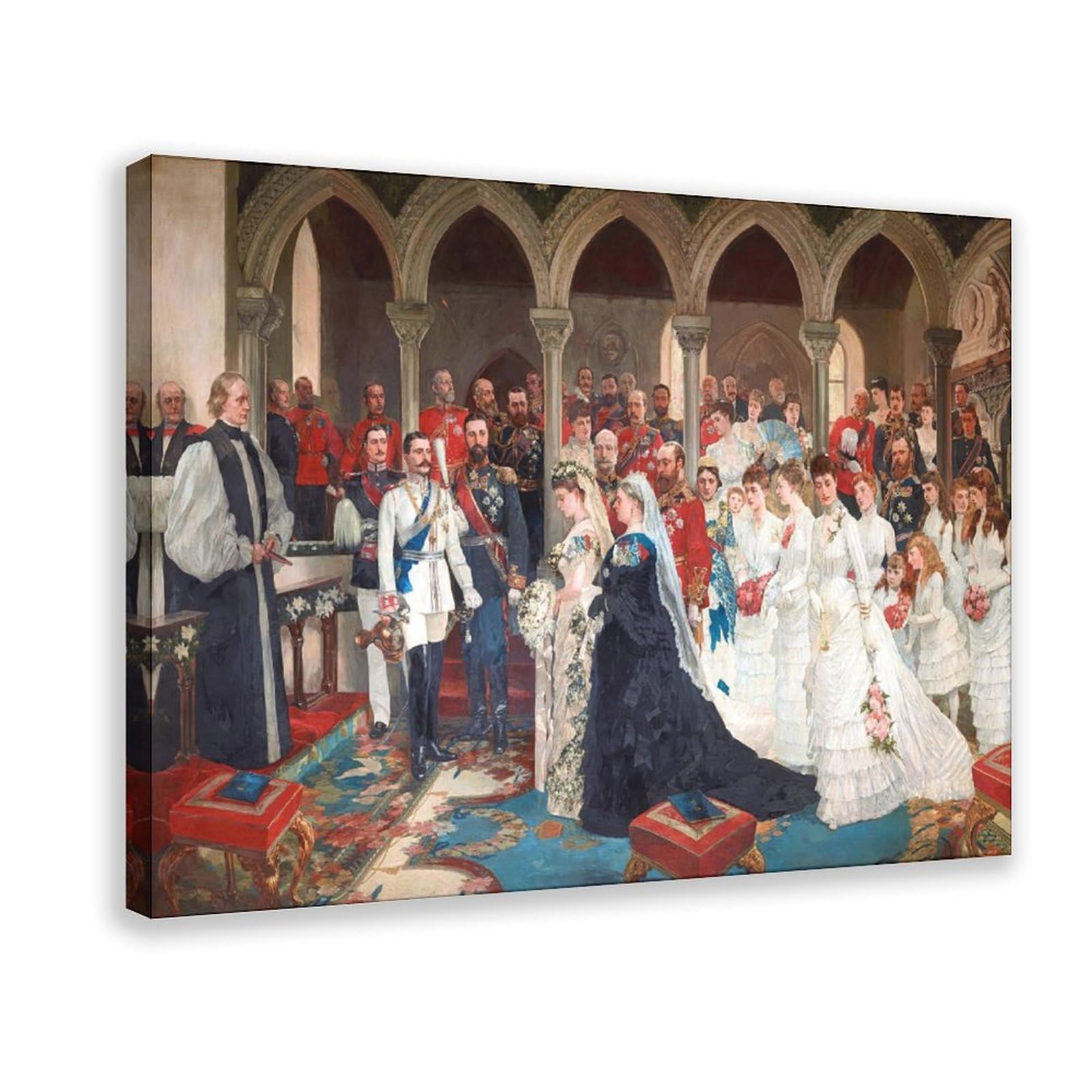 WCYB The Marriage of Princess Beatrice, 23rd July 1885 by Richard Caton Woodville Prints Posters Canvas Deco Paintings Wall Art For Office Hangable Frame 8